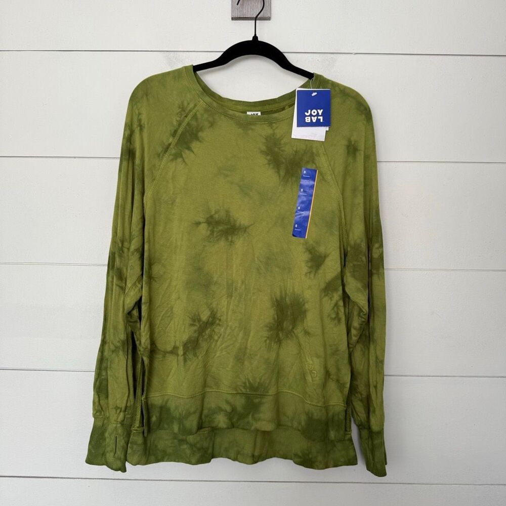 Joylab Women’s Small Green Tie Dye Longsleeve Tee Top New